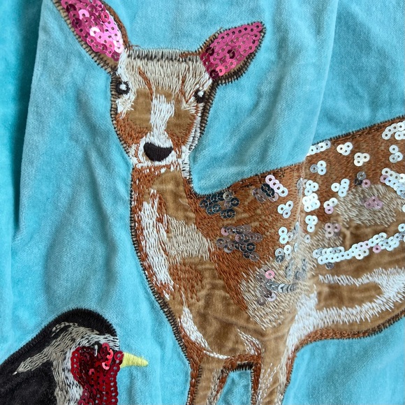 Mini Boden Deer & bird Sequin Girls Dress 3-4 yr - Picture 3 of 8